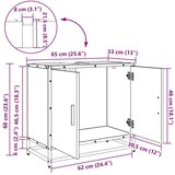 vidaXL Kopalniška omara za umivalnik Črna Orehovina 65 x 33 x 60 cm | Shoptok.si