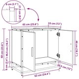 vidaXL Kupaonski ormarić za sudoper Crni hrast 65 x 33 x 60 cm | shoptok.hr