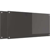 vidaXL Zaščita za kuhinjo 2 pcs Temno siva 100 x 50 cm kaljeno steklo | Shoptok.si