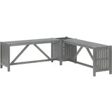 The Living Store Vrtna kotna klop s cvetličnim koritom 117 cm akacijev les siva - Vrtna Klop, (21470772) | Shoptok.si