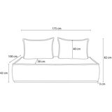 Bobochic Paris Temno modra sedežna garnitura iz tkanine bouclé 175 cm Elisa – | Shoptok.si
