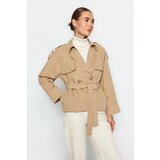 Trendyol Beige Oversize Wide Cut Belted Trench Coat cene