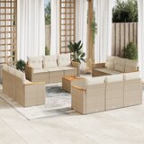 Maison Chic Seti vrtnega pohištva - Vrtna garnitura - Vrtni pohištvo set 13-delna z blazinami bež poli ratan, (21810798) | Shoptok.si