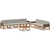  Set vanjskih sofa 8 pcs Prirodna i Svjetlosiva | shoptok.hr