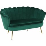 Kondela Art-deco dvosed, smaragdna žametna tkanina/zlat krom-zlato, NOBLIN u