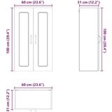 vidaXL Zidni kuhinjski ormarić s policom Siva Sonoma 60 x 31 x 100 cm | shoptok.hr