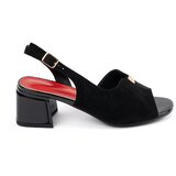 GOODIN Suede heeled sandals black | Shoptok.si