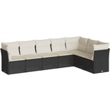  The Living Store Vrtna sedežna garnitura 7-delna z blazinami črn poli ratan - Vrtna Sedežna Garniture, (21455385) | Shoptok.si