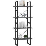 Ormarić za knjige s 4 razine sivi 60x30x140 cm masivna borovina | Eponuda.com