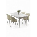 Hanah home Rasklopivi trpezarijski sto i stolice (5 delova) Asfel White Cream | Eponuda.com