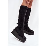 VINCEZA Womens Knee High Platform And Wedge Boots Black 58342 | shoptok.hr
