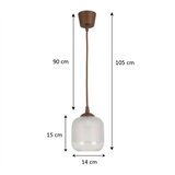 Brilagi LED luster na sajli RETRO GLASS 1xE27/60W/230V prečnik 14 cm braon/bela | Eponuda.com