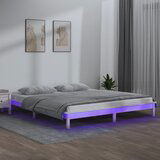Furnova LED posteljni okvir bel 160x200 cm trden les, (21937031) Cene