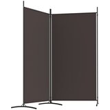 Sobna pregrada s 2 panela smeđa 175 x 180 cm od tkanine | Eponuda.com