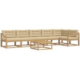  Set vanjskih sofa 7 kom. Bijela i bež Poliester | shoptok.hr