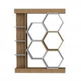 Hanah home Sueno White Walnut Polica za knjige 140x29.6x177.4cm, Smeđa | Eponuda.ba