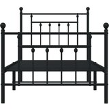 Metalni okvir kreveta uzglavlje i podnožje crni 90x190 cm | shoptok.hr