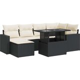  7-dijelni set vrtnih sofa od poliratana s jastucima crni | shoptok.hr