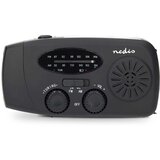 Nedis RDFMCR2000BK-Radio AM/FM sa ručnom kurblom, solarnim panelom i LED svetiljkom 2000 mAh | Eponuda.com