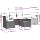  6-dijelni set vrtnih sofa s jastucima bež od poliratana | shoptok.hr