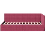  Kutni okvir kreveta Vinska crvena 90 cm x 190 cm Baršun | shoptok.hr