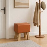  Klupa 40 x 30 x 45 cm Prava koža Smeđa | shoptok.hr