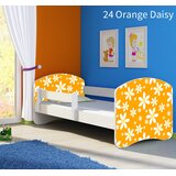  Dječji krevet ACMA s motivom, bočna bijela 180x80 cm 24 Orange Daisy | shoptok.hr