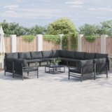 vidaXL Vrtna sedežna garnitura 14 pcs Antracitna Jeklo | Shoptok.si