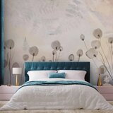  Foto tapeta - Minimalist meadow - floral motif in light shades with reflections 350x256 | shoptok.hr