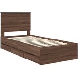  Krevetna konstrukcija Smeđi hrast 90 x 200 cm Inženjersko Drvo | shoptok.hr