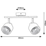 Rabalux fedora, spot, E14 2x40W,braon | ePonuda.com