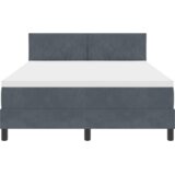 vidaXL Box Spring postelja z vzmetnico in LED temno siva 140x190 cm žamet | Shoptok.si