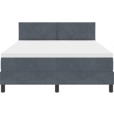 vidaXL Krevet s čvrstom podlogom i madracem & LED Tamno siva 140x190 cm Baršun | shoptok.hr