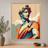 Wallxpert uramljena slika na platnu Cc-D-Ah-1014, geometrijski portret antičke statue u pastelnim bojama, 70 x 95 cm | Eponuda.com