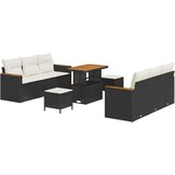  Sjedeća garnitura za vrt 11 kom. 10-Broj sjedala Crna i Krema 179 x 62 x 85 cm | shoptok.hr