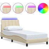  Okvir za krevet bez madraca krem 90x200cm od tkanine - Krema 90 x 200 cm | shoptok.hr
