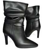 Fox Shoes R404020309 Women's Black Thin Heeled Pleated Boots | ePonuda.com