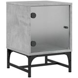  The Living Store Nočna omarica s steklenimi vrati betonsko siva 35x37x50 cm - Nočna Omarica, (21453637) | Shoptok.si