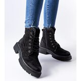 Gemre Black ankle boots with shiny inserts Prairie | Shoptok.si