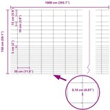  Divlja ograda 1000 x 150 x 0,18 cm Željezo Vruće pocinčano | shoptok.hr