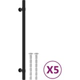 vidaXL Ročaji za omarico 5 kosov črni 224 mm nerjaveče jeklo, (21415857) Cene