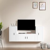 vidaXL Komplet TV omaric 3-delni bel inženirski les | Shoptok.si