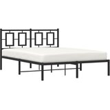  Metalni okvir za krevet s uzglavljem crni 140x190 cm | shoptok.hr