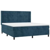  box spring s madracem LED tamnoplavi 160x200 cm baršun | shoptok.hr