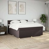 vidaXL Krevet s oprugama i madracem tamnosmeđi 180x200 cm tkanina | shoptok.hr