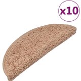  Otirači za stepenice 10 kom 65 x 21 x 4 cm bež | shoptok.hr