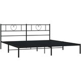 vidaXL Kovinski posteljni okvir z vzglavjem črn 180x200 cm | Shoptok.si