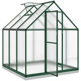 vidaXL Rastlinjak z okvirjem zelen 169x169x202 cm aluminij | Shoptok.si