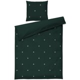 JUNA Temno zelena enojna posteljnina iz bombažnega perkala 140x200 cm Christmas Fable – u