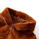  Dječja jakna s kapuljačom od umjetnog krzna boja konjaka 104 | shoptok.hr